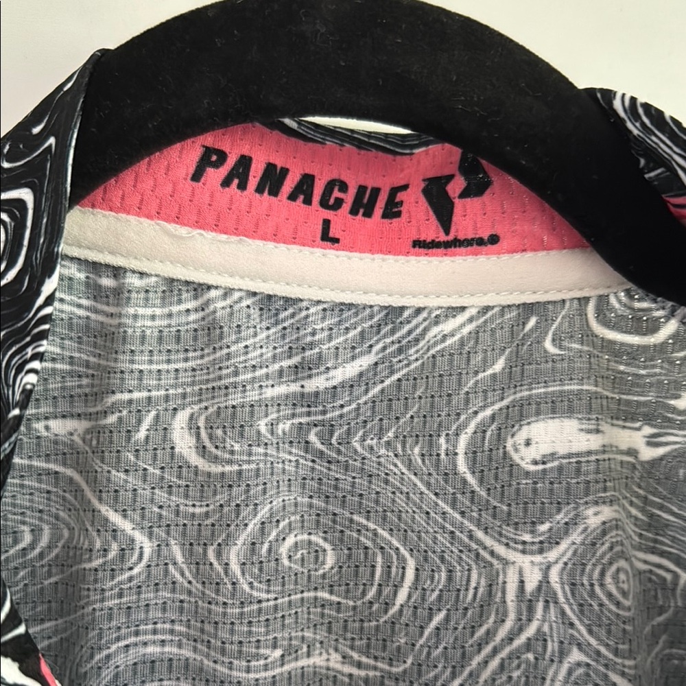 Panache Black and White Swirl Pattern Top Size Large Women - Picture 3 of 6